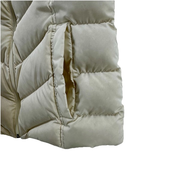 Lands End Down Vest Women's XS Ivory White Puffer Quilted Zip Front - Picture 3 of 11